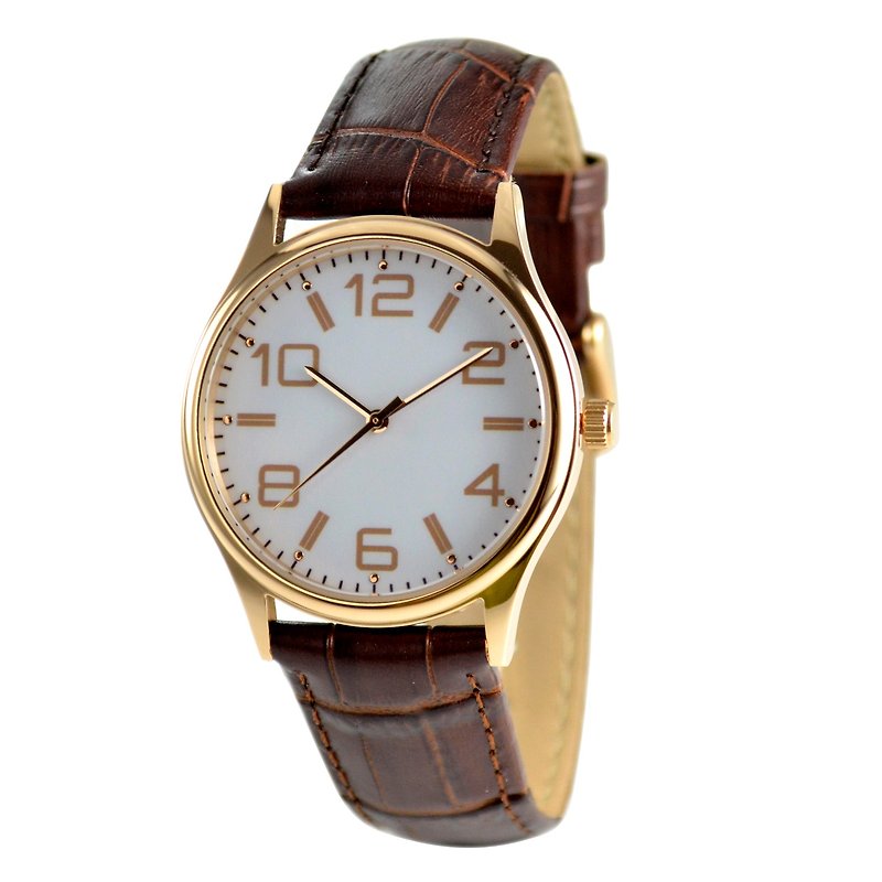 Christmas gift - Minimalist Big Index Watch - Unisex - Free shipping worldwide - Women's Watches - Other Metals Khaki