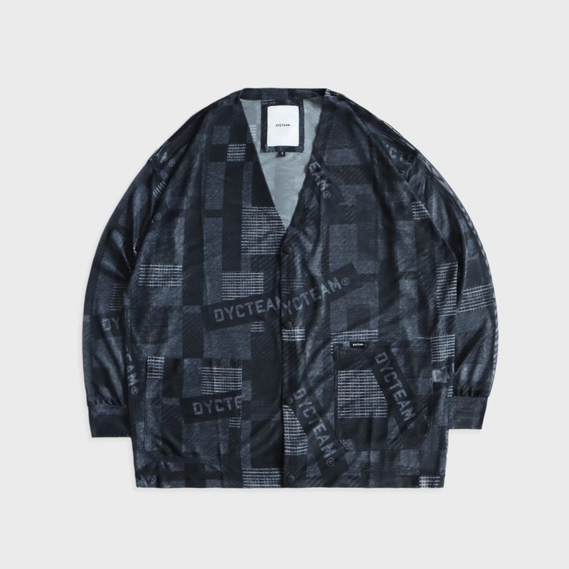 DYCTEAM - Stitching Logo pattern stretch sheer smock - 男夾克/外套 - 其他材質 藍色