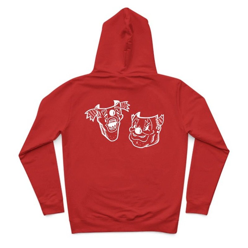 Fat Ugly Brother Thin Ugly Brother-Red-Hooded Zip Jacket - Unisex Hoodies & T-Shirts - Cotton & Hemp Red