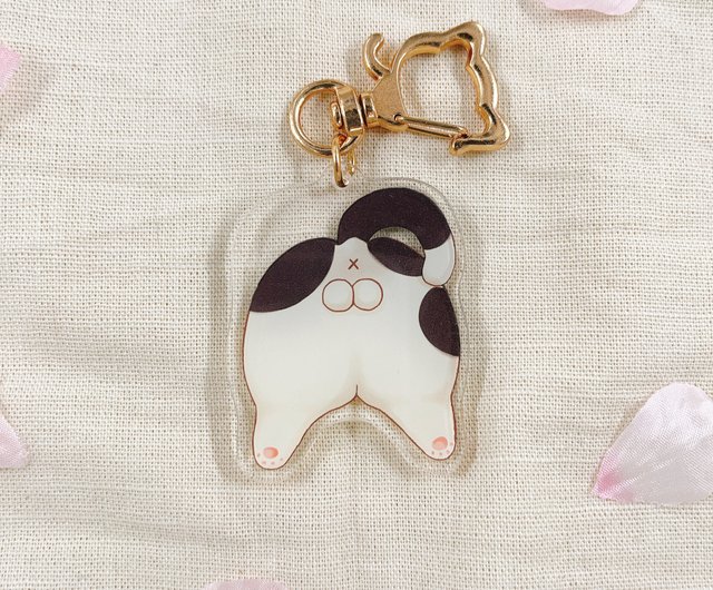 猫のおしり両面透明アクリルキーホルダー - ショップ