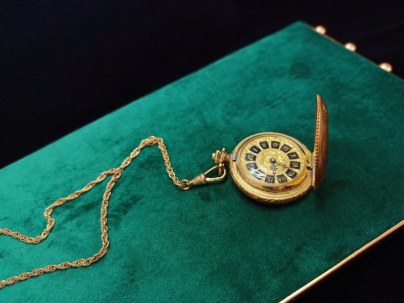 vintage jewelry 古典雕花懷錶項鍊 - 項鍊 - 其他金屬 