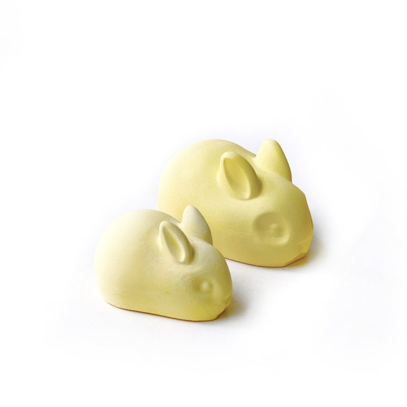 (現貨) 純黃系列 | 財運祥福都兔You ! 黃金兔兔大小各一兩入組 - 擺飾/家飾品 - 水泥 黃色