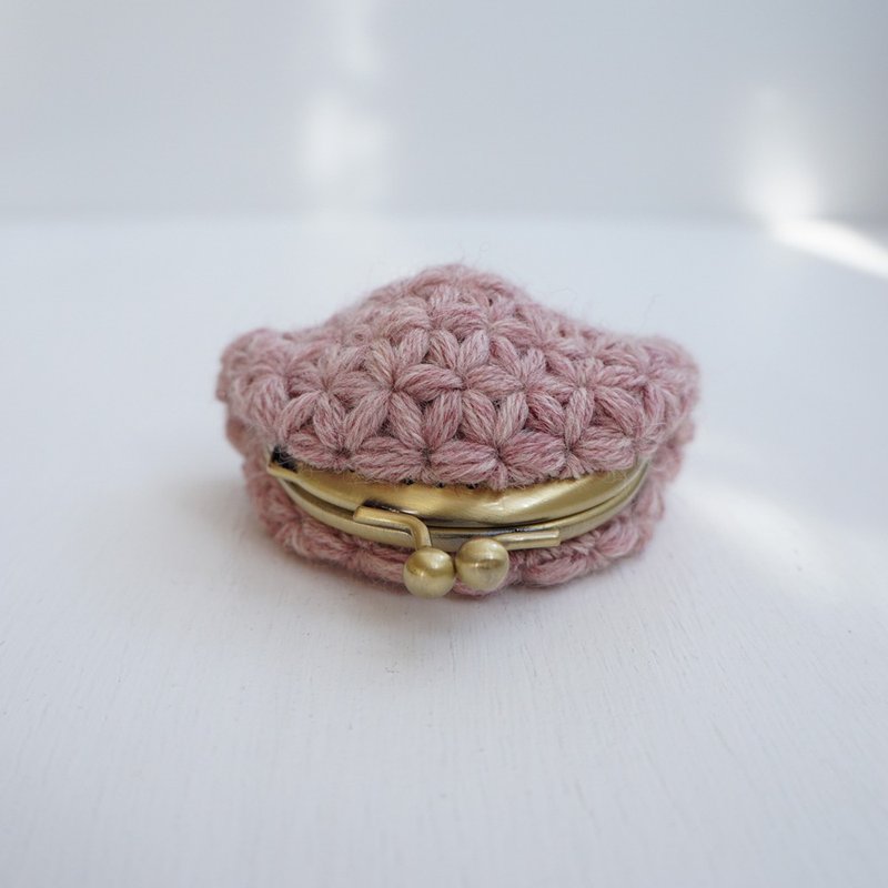 Ba-ba handmade Jasmine Stitch crochet coinpurse No.C1524 - 化妝包/收納袋 - 其他材質 粉紅色