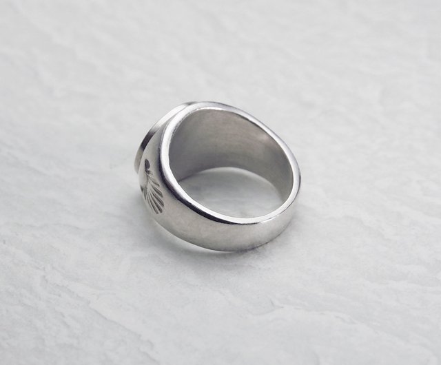 Silver Ring with Peace Wheel