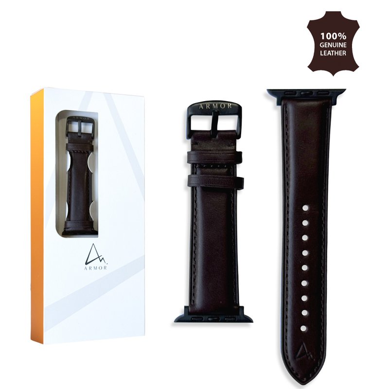 ARMOR Leather watch band for Apple Watch , Bourbon Brown - Watchbands - Genuine Leather 