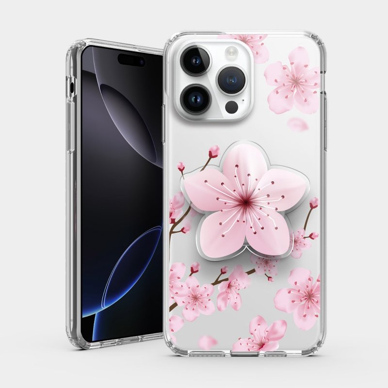 【手機殼&壓克力支架】櫻花 iPhone系列手機殼 PS024 - 手機殼/手機套 - 塑膠 粉紅色