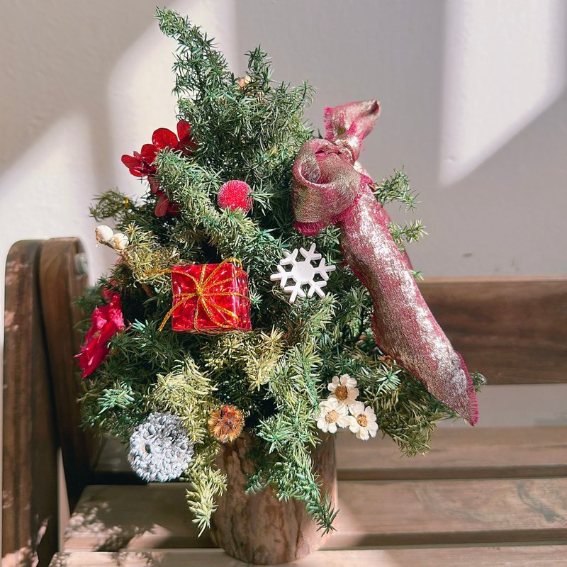 楽しい｜レッドゴールド・ウォームフォレスト プリザーブドクリスマスツリー、DIYクリスマスツリー材料キット - 観葉植物 - 寄せ植え・花 グリーン