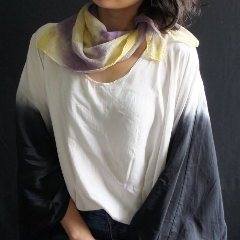 Natural dye - silk scarf - Scarves - Silk Purple