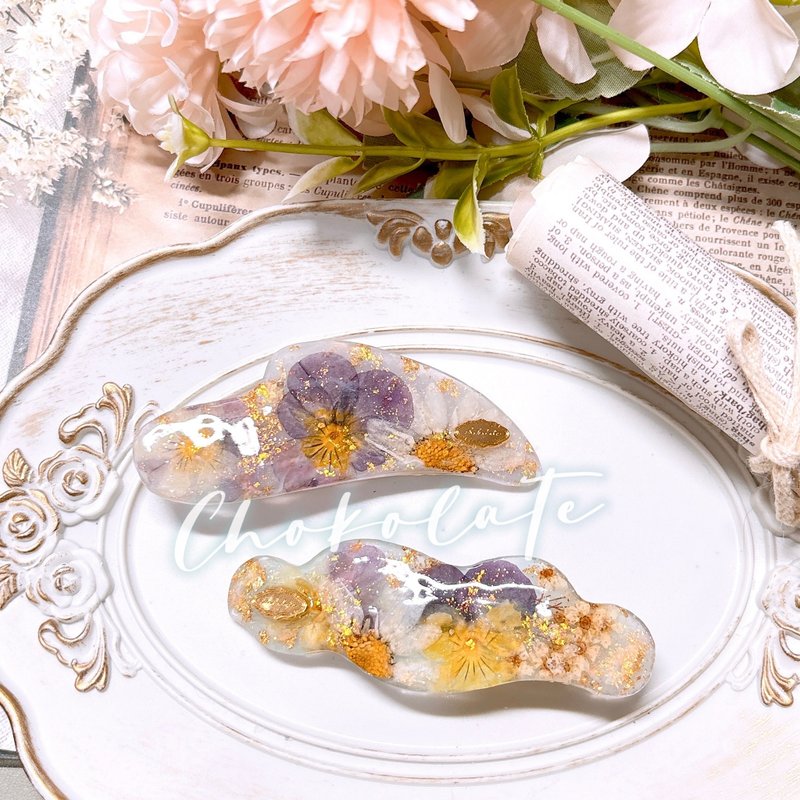 Dried flower hairpin duckbill clip - Hair Accessories - Plants & Flowers Multicolor