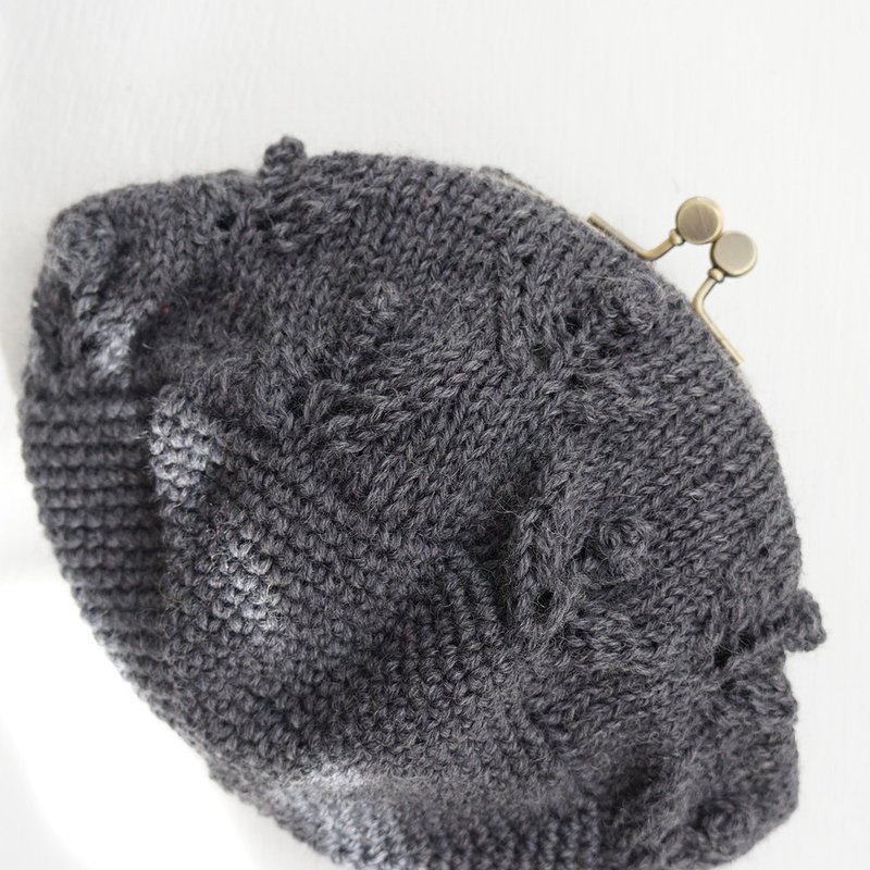 Ba-ba handmade Openwork pouch No.C1507 - 化妝包/收納袋 - 其他材質 灰色
