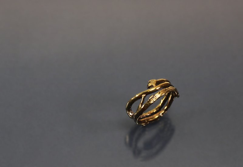 Plant Series - Branch Bronze Ring - แหวนทั่วไป - ทองแดงทองเหลือง สีเขียว