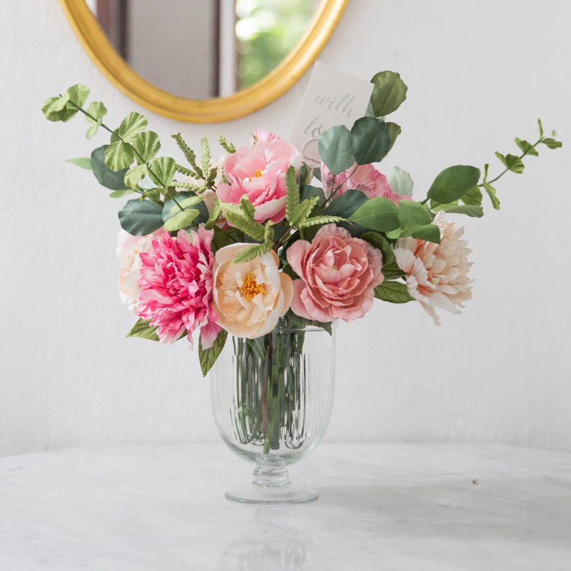 FRESH PINK SET - Medium Posie Rooms for Home Decoration - 香氛/精油/擴香 - 紙 粉紅色