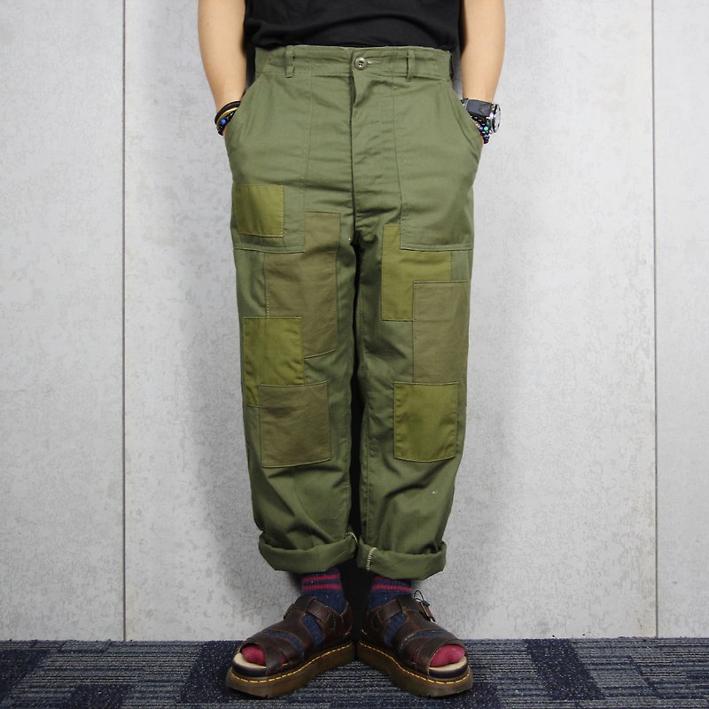 Tsubasa.Y Ancient House Mosaic Pants 002, Army pants - กางเกงขายาว - ผ้าฝ้าย/ผ้าลินิน 