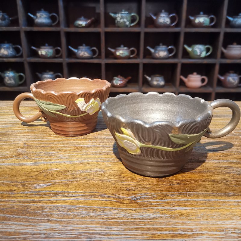 手工製作-鬱金香咖啡杯 - 其他杯子 - 陶 