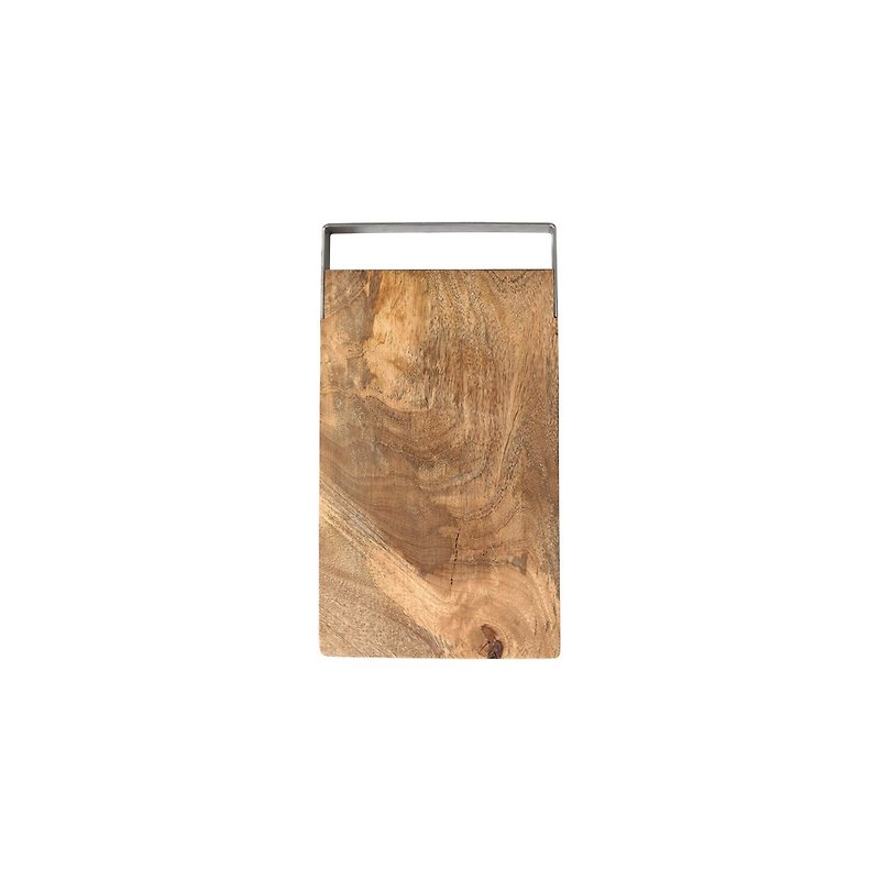 CUTTING BOARD 20 x 32 Stainless Steel Handle Wooden Conditioning Chopping Board 20 x 32 - ถาดเสิร์ฟ - ไม้ สีนำ้ตาล