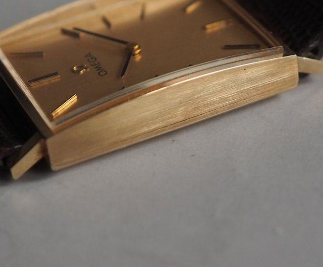 OMEGA ゴールド 手巻きアナログ時計 14K OMEGA アンティーク 14K ゴールド メンズ腕時計 手巻き シルバー