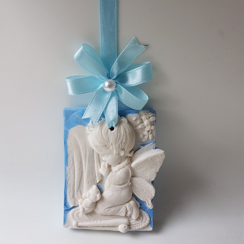Aroma Stone wall plaque - Praying Angel Boy V.2 - Fragrances - Other Materials Blue