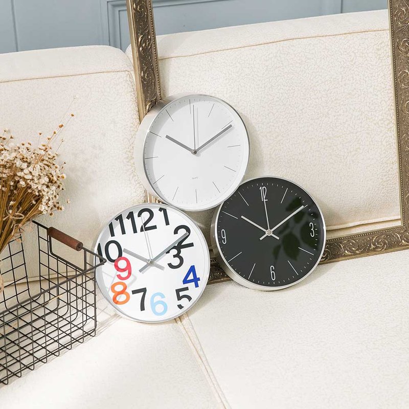 [Fast shipping within 24 hours] Lovel 20cm simple aluminum frame clock - 2 styles in total - นาฬิกา - โลหะ หลากหลายสี