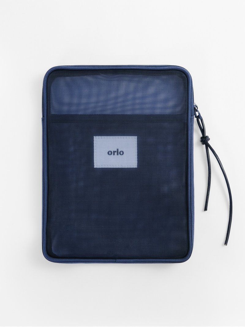 mesh book pouch・網紗拉鍊書袋 - 化妝包/收納袋 - 其他材質 藍色