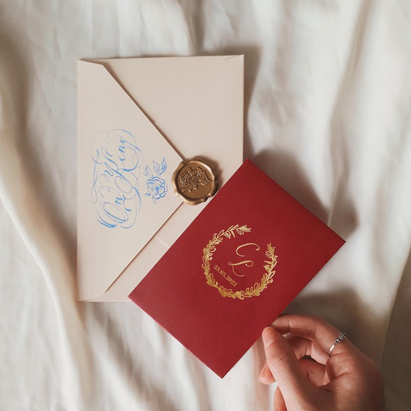 Laurel custom profit is a wedding red envelope - Wedding Invitations - Paper Red