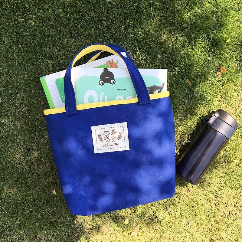 FiFi Tote Canvas Bag - Summer Bag - กระเป๋าถือ - วัสดุอื่นๆ สีน้ำเงิน
