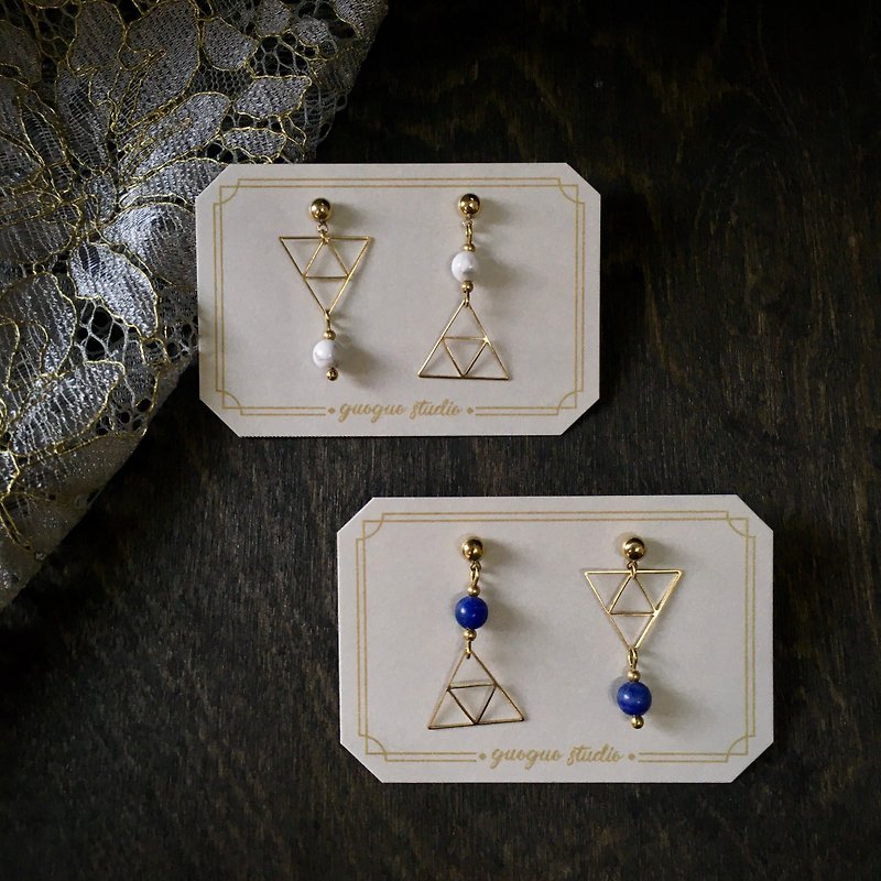Triangle ore earrings Clip-On - Earrings & Clip-ons - Copper & Brass Blue