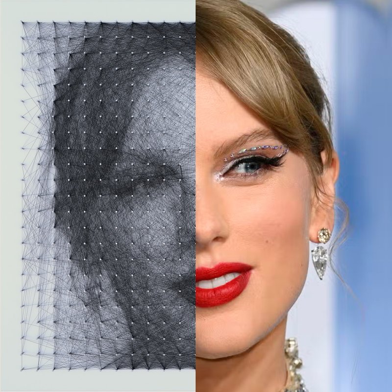 Custom String Art Thread Portrait Wall Art Taylor Swift - Wall Décor - Thread Black