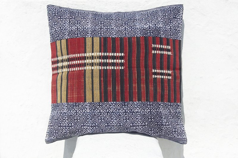 indigo blue dyed pillowcase carpet pillowcase batik pillowcase Boho ethnic style pillow kilim - Pillows & Cushions - Cotton & Hemp Multicolor