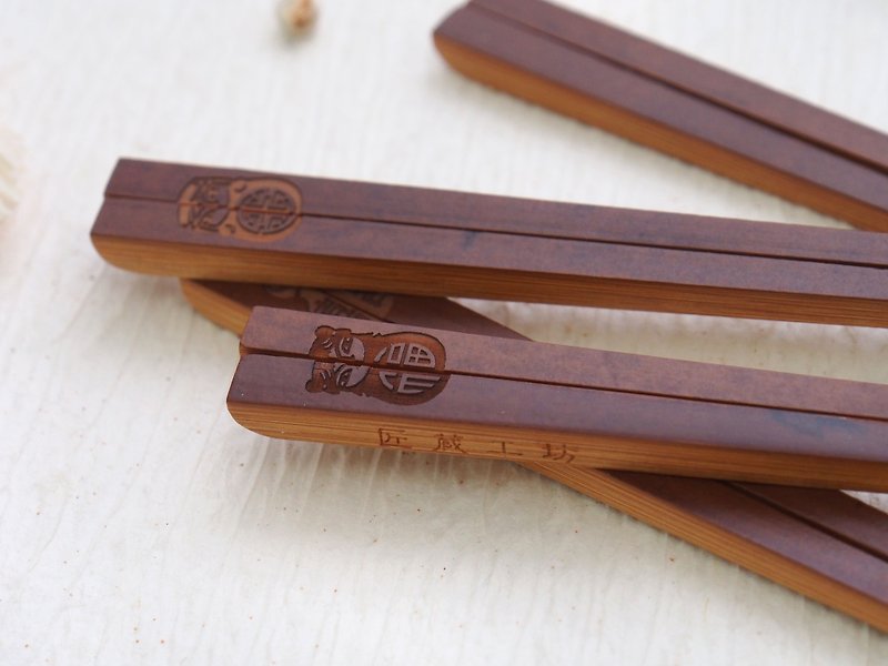 手作り 竹箸 - 箸・箸置き - 竹製 カーキ