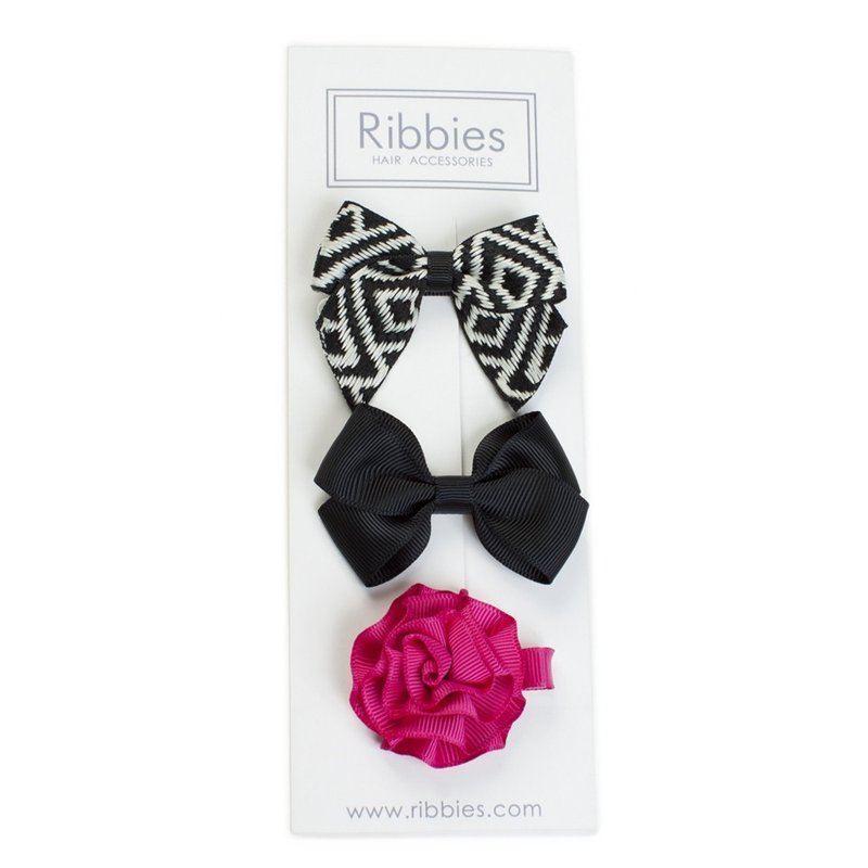 英國Ribbies 綜合緞帶3入組-Emme - 髮夾/髮圈 - 聚酯纖維 