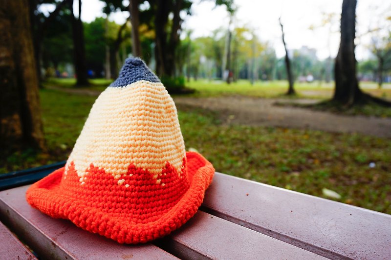 Handmade crochet Yarn Hat  | Pencil - หมวก - ขนแกะ สีส้ม