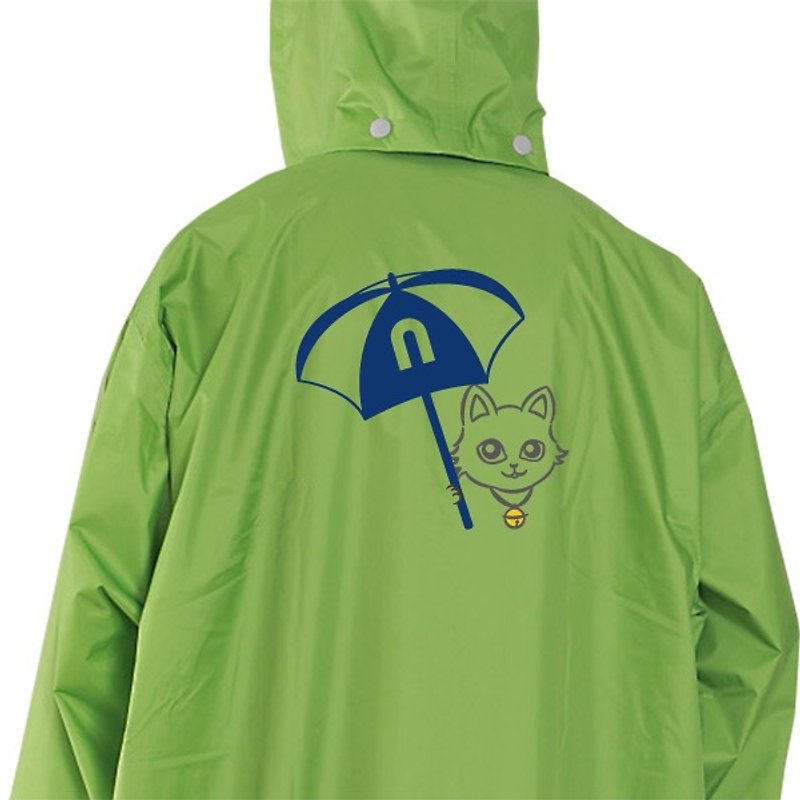 Cat slaves must-have raincoats, reflective adult raincoats, extended raincoats, locomotives, night safety, bells, cats - ร่ม - วัสดุกันนำ้ หลากหลายสี
