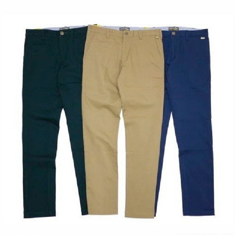 Filter017 EMBROIDERY SLIM FIT PANTS / casual trousers - Men's Pants - Cotton & Hemp 