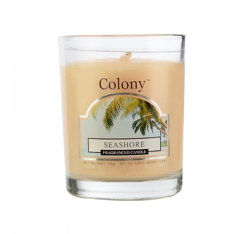 British candle Colony summer beach small glass candle - เทียน/เชิงเทียน - ขี้ผึ้ง 