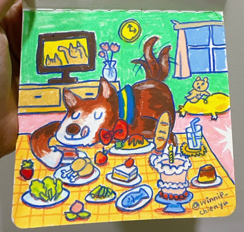 【 Winnie 】寵物插畫 故事插畫 客製插畫 似顏繪 紀念 - 似顏繪/客製畫 - 紙 咖啡色