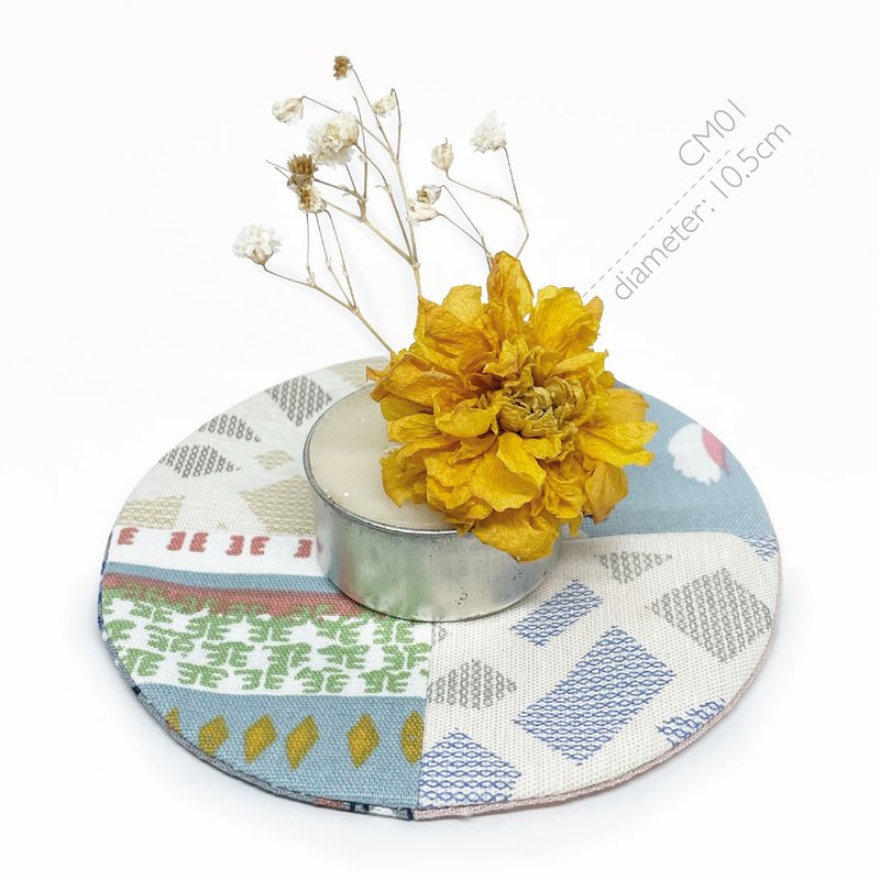 印花併布杯墊 - 其他 - 其他材質 多色