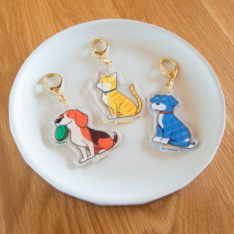 Custom-made / dog walking brooch - ที่ห้อยกุญแจ - อะคริลิค 