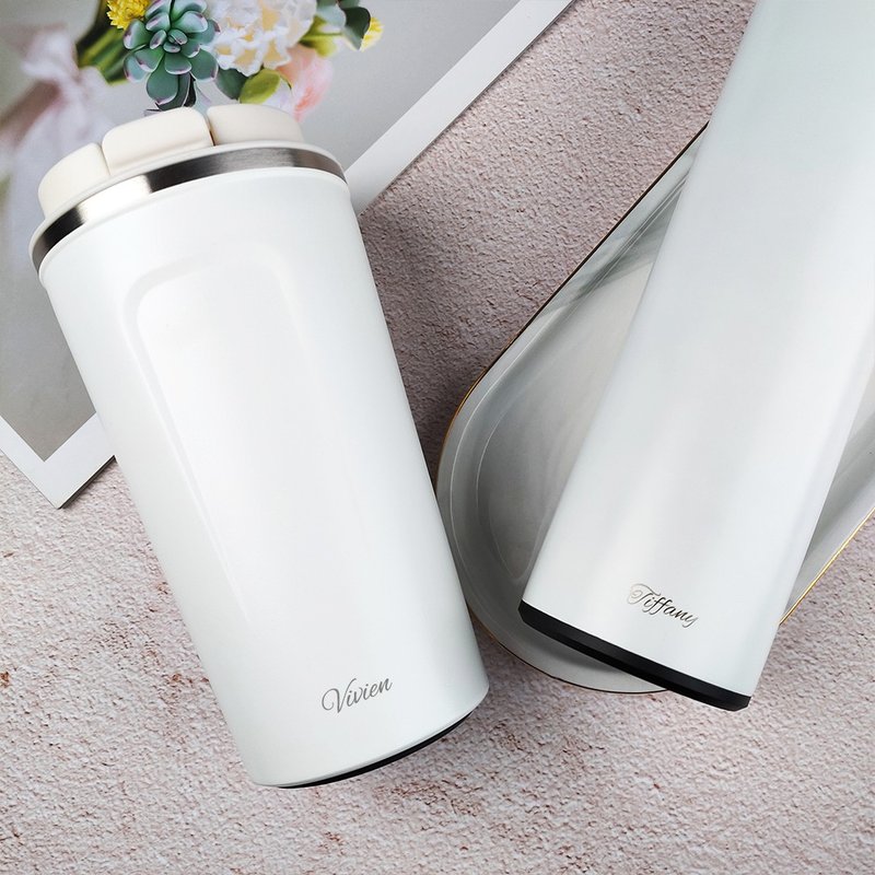 【Customized Gift】 Stainless Steel Thermos / Customized English Name / Exclusive Kettle - Cups - Stainless Steel Black