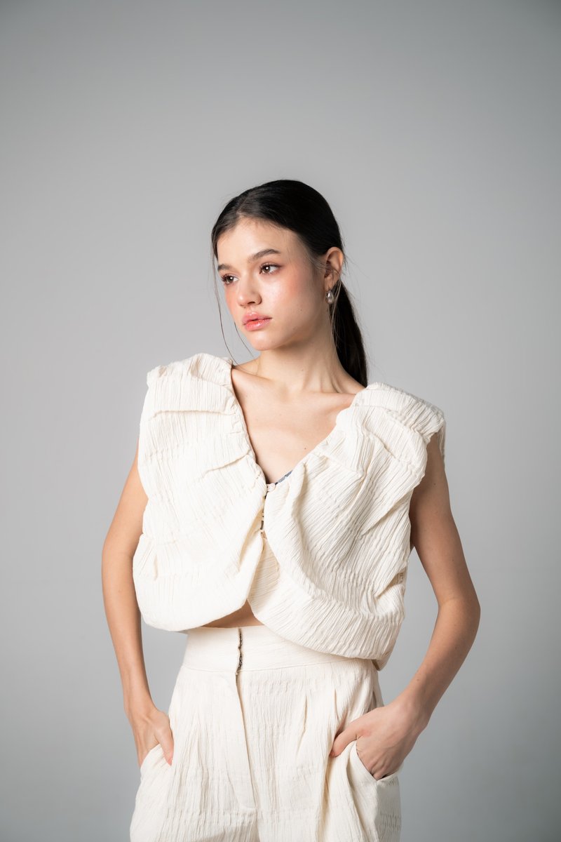 Palit Balloon vest - 背心/無袖上衣 - 棉．麻 
