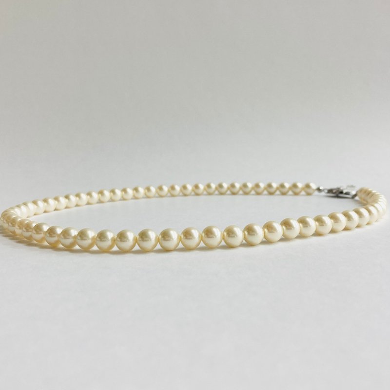 貝パールネックレス/約6.5mm約43cm/クリームツートン/R/made in japan - 項鍊 - 貝殼 金色