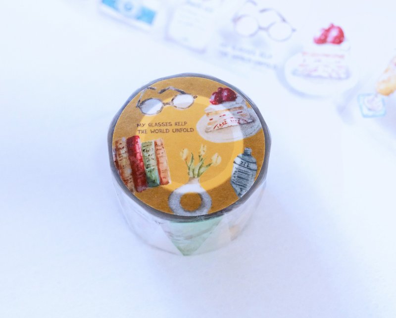 水彩小物－3.5cm Glossy PET Tape(with release liner) - Washi Tape - Plastic 