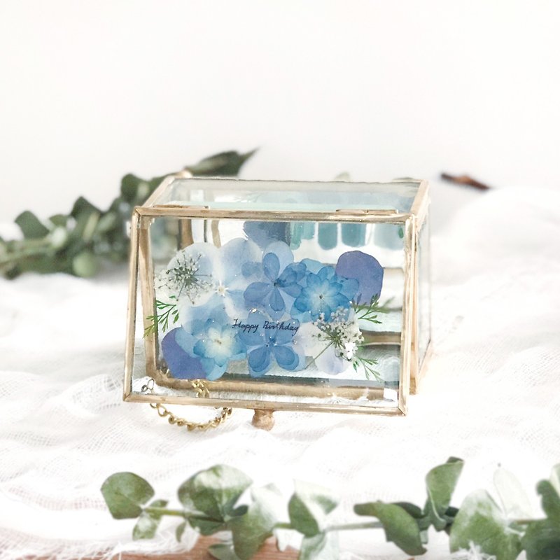 Pressed flower with Handwriting Accessory Jewelry Glass Box Wedding Gifts - Items for Display - Other Materials 