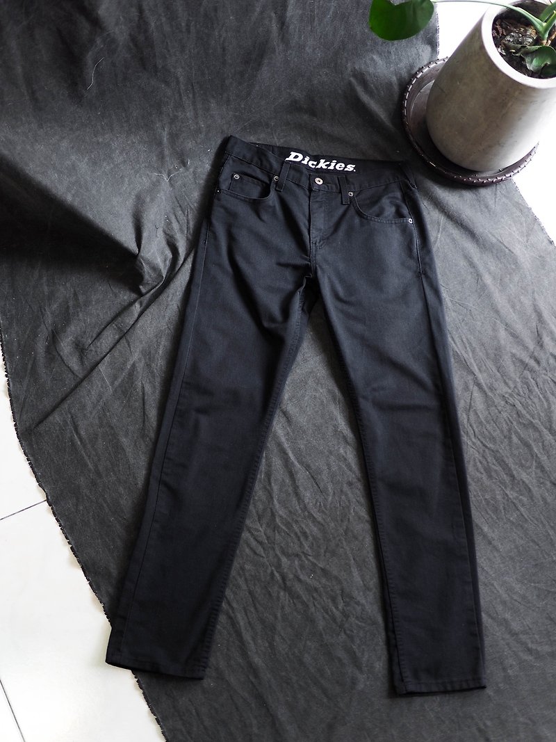 河水山 - Dickies 514 / W29L32 Pure black narrow tube green 涩 love cotton denim trousers - Men's Pants - Cotton & Hemp Black