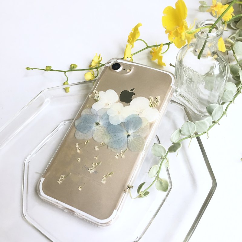 Yundanhuaqing:: dry flower transparent mobile phone case - Phone Cases - Plants & Flowers White
