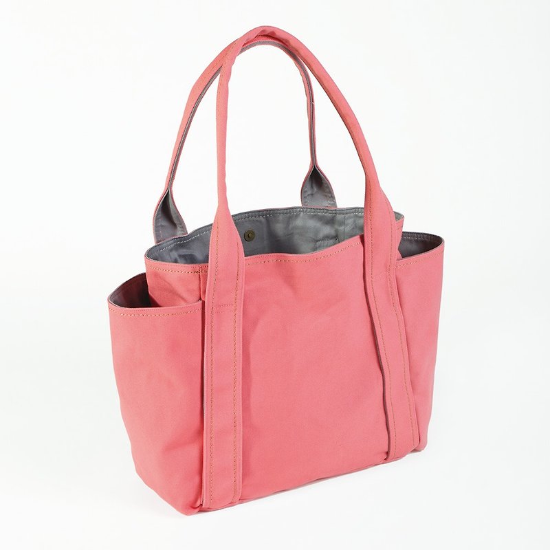 Magnetic button / shoulder canvas universal tool bag-madder powder (medium) - Messenger Bags & Sling Bags - Cotton & Hemp Pink