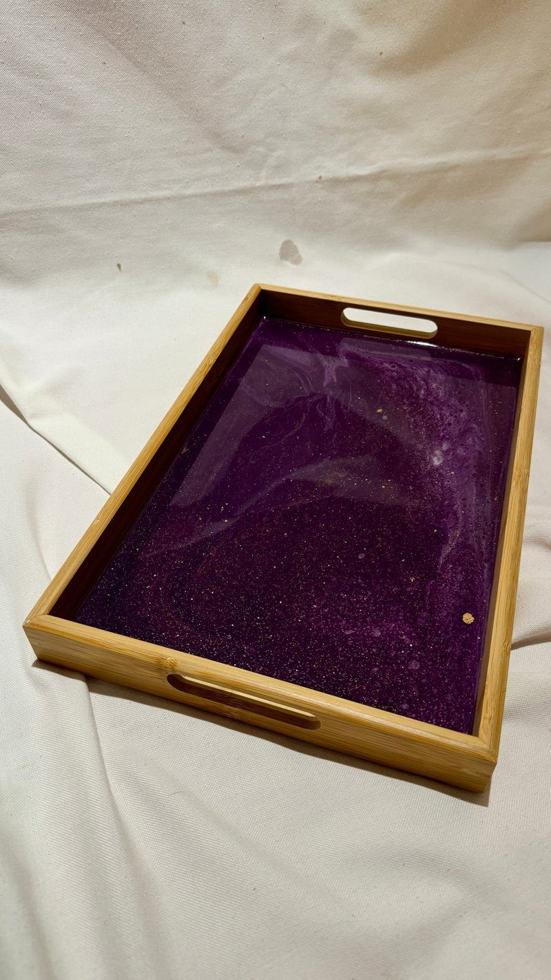 Resin art tray-Zijin - ถาดเสิร์ฟ - เรซิน สีม่วง