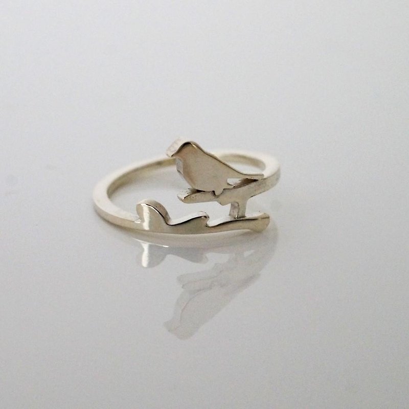 Bird ring on a branch - General Rings - Other Metals Silver