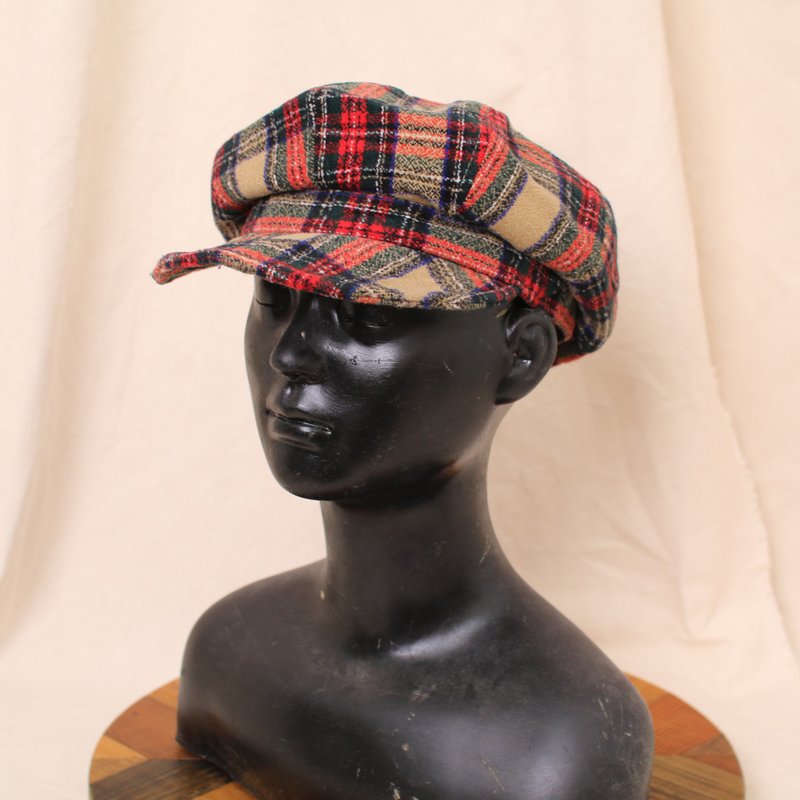 Back to Green:: 經典帽款 秋日格紋 報童帽 vintage cap - 帽子 - 棉．麻 
