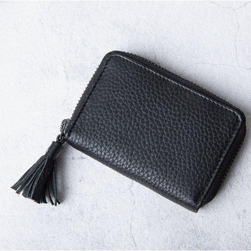 ミニ財布 コインケース 財布 キーケース　小銭入れ レディース 本革人気 牛革 ラウンドファスナー コンパクト 小さい 　カード　 ラッピング  ブラック - コインケース・小銭入れ - 革 ホワイト