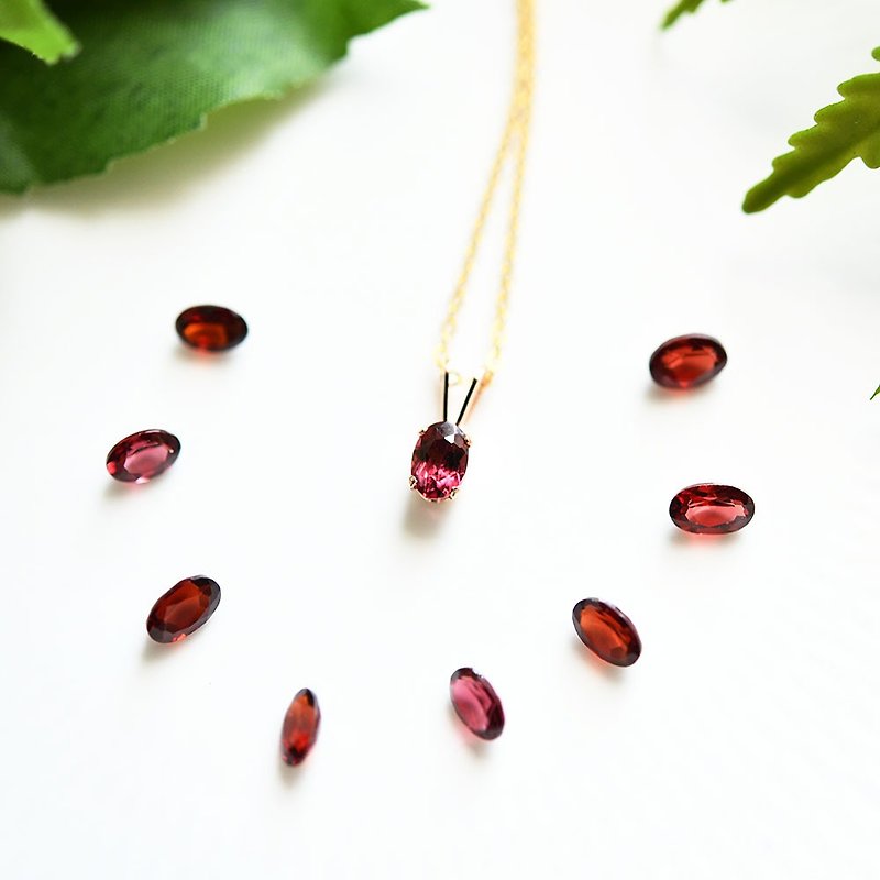 Unchanging love and deep bond VVS rank Rhodolite garnet red necklace January birthstone - Necklaces - Gemstone Red